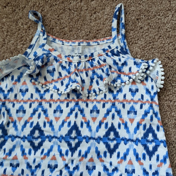 OshKosh Toddler Girl Blue Patterned Tank Top - Picture 3 of 4